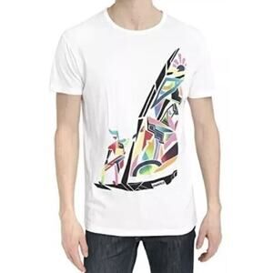 Marc by Marc Jacobs Men's Short Sleeve Graphic T-Shirt Wicken White Multi XS $78